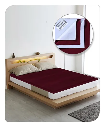 Babyhug Smart Dry Bed Mattress Protector Sheet XXL - Maroon