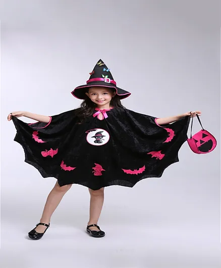 كووكي كيدز فستان الهالووين مع قبعة - أسود