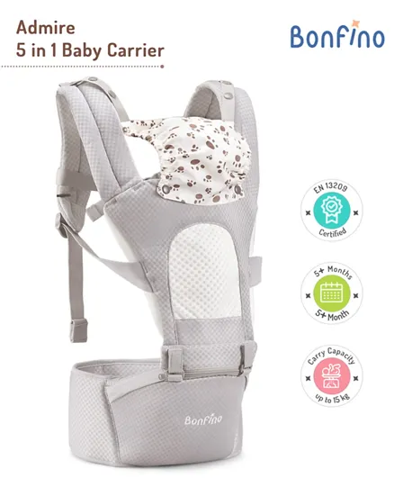 Bonfino Admire 5 in 1 Baby Carrier - Grey