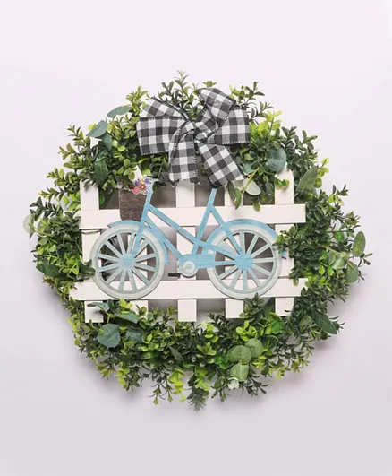 Christmas Wreath With Cycle Decor Green - 39cm