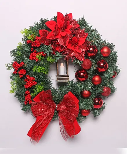 Christmas Wreath Red & Green - 4ocm