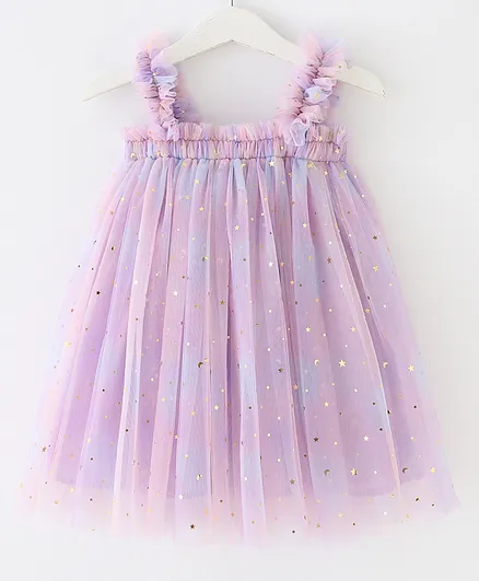 Kookie Kids All Over Stars Dress - Purple