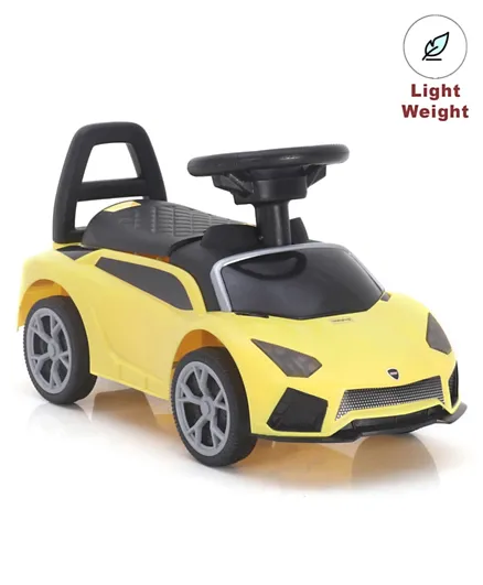 Babyhug 3 in-1 Car Shape Manual Push Ride On With Storage -Yellow
