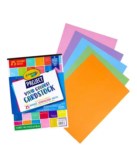 Crayola Project Cardstock Vivid Colors - Pack of 25