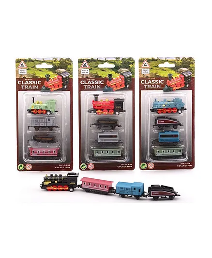 John World Pull Back Diecast Vintage Train Set