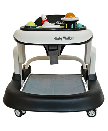Regular Baby Walker with Musical Tray and Toys - Black