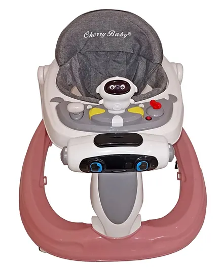 Multi-functional Regular Baby Walker with Sound and Toys - Pink