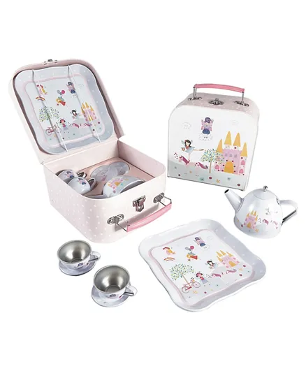 Floss & Rock Fairy Unicorn Tin Tea Set in Case - 7 Pieces