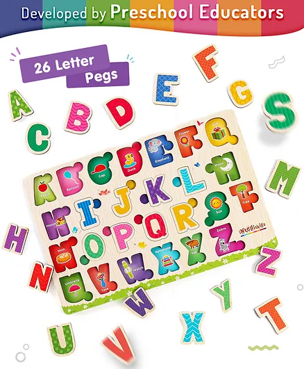 Intelliskills Hide N Seek Alphabet Tray for Ages 2-4, 26-Piece Learning ...