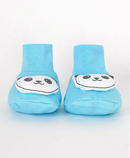 Babyhug  100% Cotton Booties Panda Print - Blue