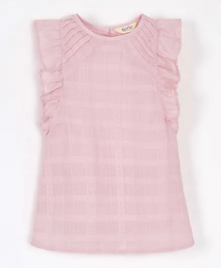 Bonfino Cotton Woven Top - Pink