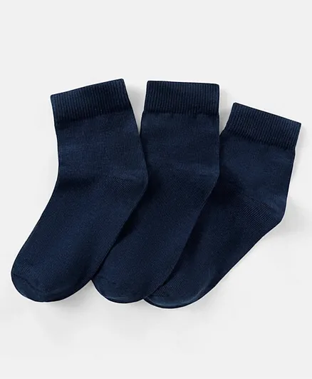Pine Kids Anti Microbial Biowashed Regular Length Socks Pack Of 3 - Navy Peony