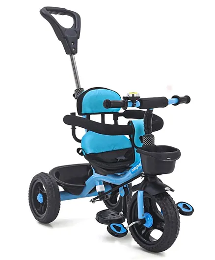 بيبي هاغ - دراجة ثلاثية العجلات جلادياتور مع مقبض دفع للوالدين ومقعد مُخَمَّل - أزرق
