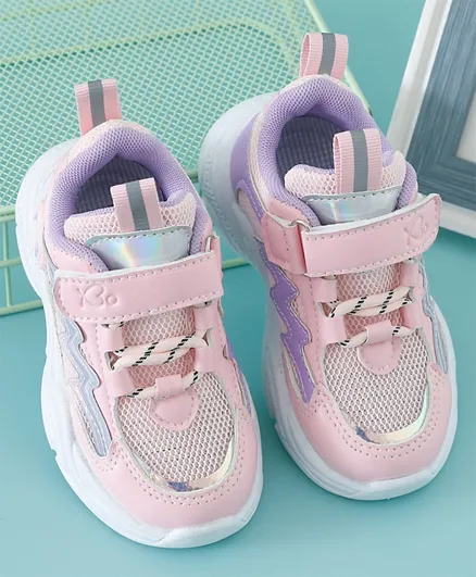 Babyoye Sports Shoes with Velcro Closure - Pink