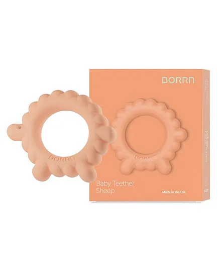 BORRN Silicone BPA Free Non Toxic Sheep Teether - Orange