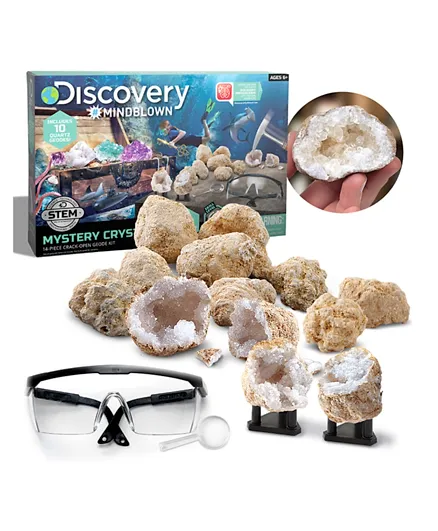 Discovery Mindblown STEM Toy Mystery Crystals Geode Excavation Science Kit - 14 Pieces