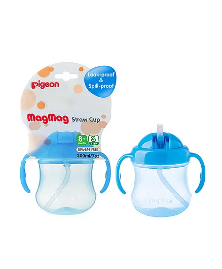 Pigeon Mag Mag Step 3 Straw Cup Blue - 200mL