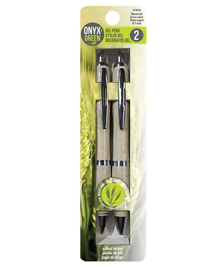 Onyx And Green Eco Friendly Gel Pen Black Ink (1019) - Pack of 2