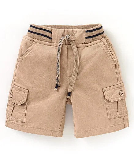 Babyhug Cotton Knee Length Bermuda Solid Colour - Beige
