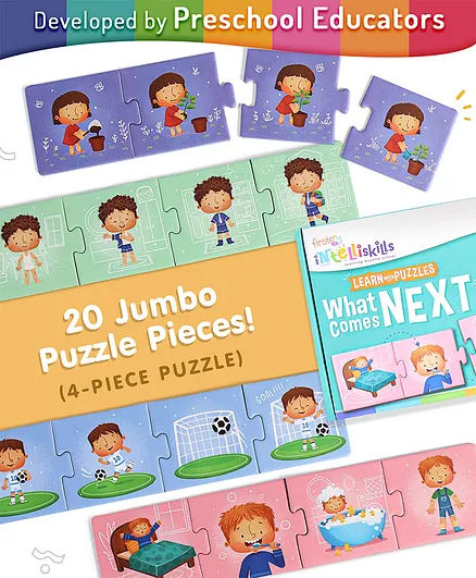 Intelliskills What Comes Next Puzzles - Educational Sequencing Game, 20 