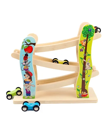 Wooden Ramp Racer Race Track Vehicle Playsets