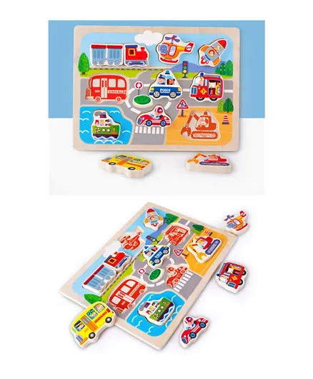 Vehicles Wooden Board Puzzle - 10 Pieces