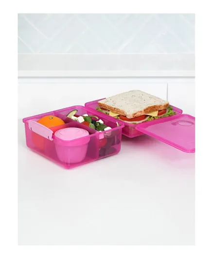 صندوق غداء من سيستيما مع عبوة زبادي 2 لتر – وردي.
