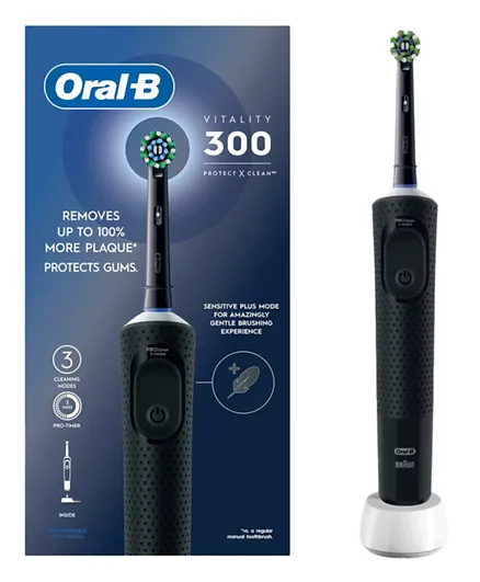 فرشاة أسنان كهربائية قابلة للشحن أورال-بي فيتاليتي دي300 - أسود