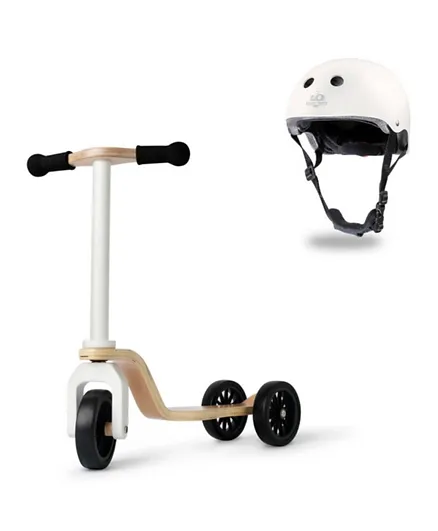 Kinderfeets Toddler Scooter and Helmet - White