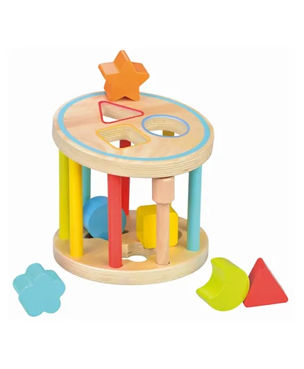 Lelin Wooden My First Shape Sorter Cage - Multicolour