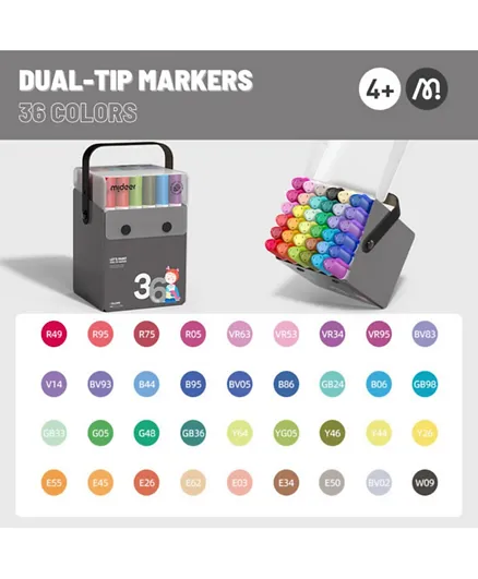 Mideer Let's Paint Dual Tip Markers - 36 Colors