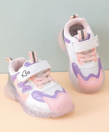 Babyoye Velcro Closure Sports Shoes - Purple & Pink