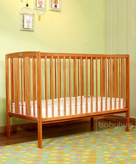 Babyhug 3 Level Height Adjustable Malmo Wooden Cot - Natural Online in ...