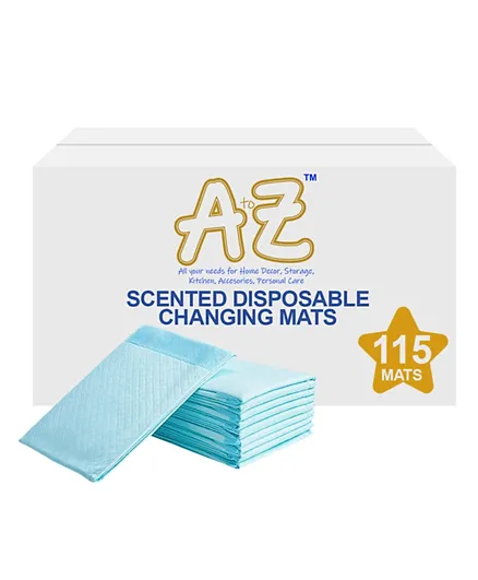 A to Z Blue Scented Disposable Changing Mats -  115 Pieces