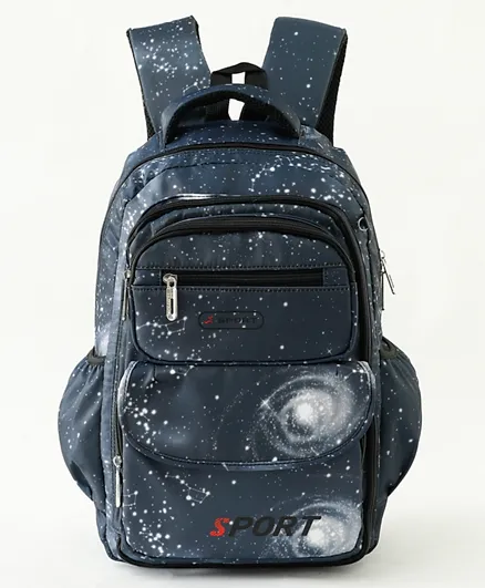 Space Print Backpack Dark Blue - 18 Inch