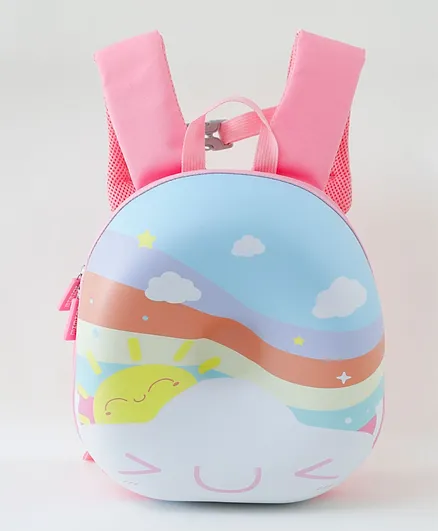 Cute Printed Backpack Light Blue - 11 Inches