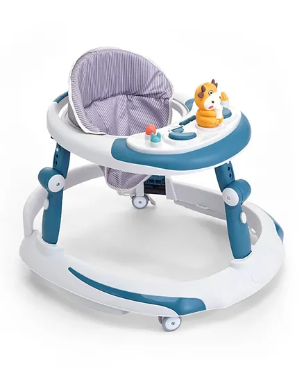 Foldable Classic & Stylish Baby Walker with Cushioned Seat - Blue