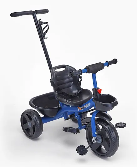 Smart Plug & Play Tricycle With Free Wheel Pedal and Adjustable Push Handle - Blue