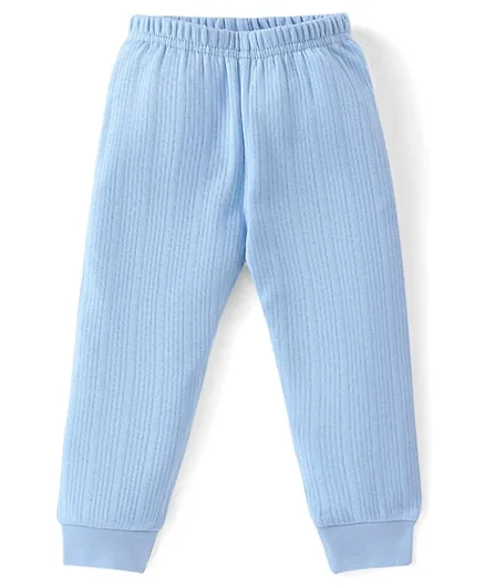 Babyhug Full Length Solid Colour Thermal Pant - Blue