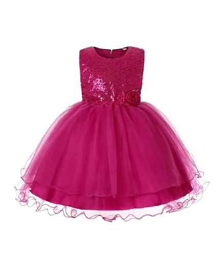 DDaniela Princess Party Embellished Dress - Rose Pink