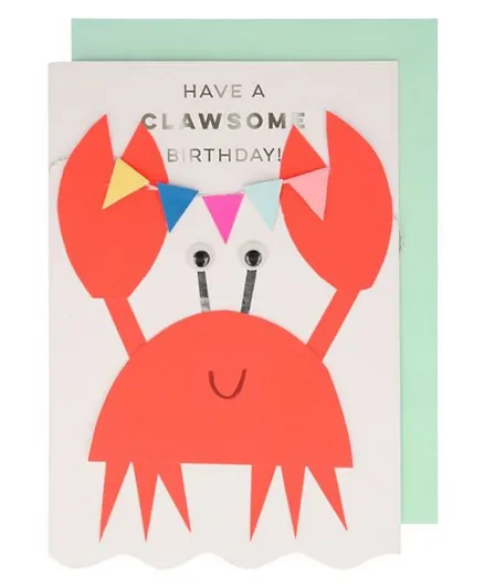 Meri Meri Crab With Bunting Card