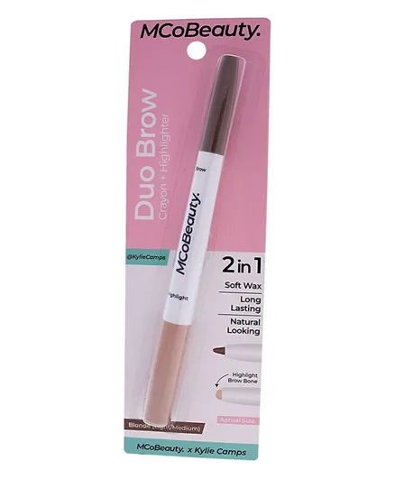Mcobeauty Duo Brow Crayon + Highlighter Blonde Light Eyebrow Pencil - 0.70g