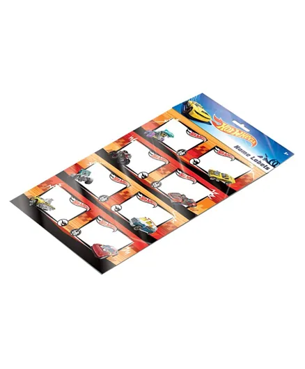 Hot Wheels Name Label A4 Sheet Pack of 2 - Multi Color