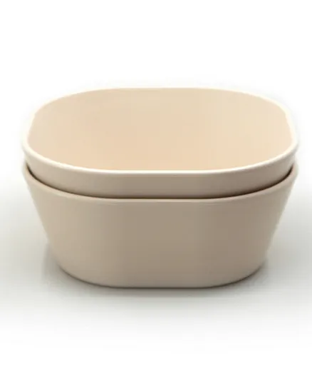 Mushie Dinner Bowl Square Ivory - 2 pieces