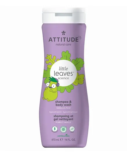 Attitude Little Leaves 2-in-1 Shampoo and Body Wash Vanilla and Pear - 473mL
