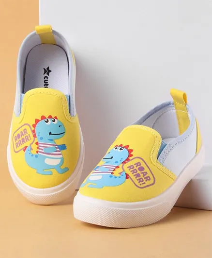 Cute Walk by Babyhug Slip On Casual Shoes Dino Print - Yellow