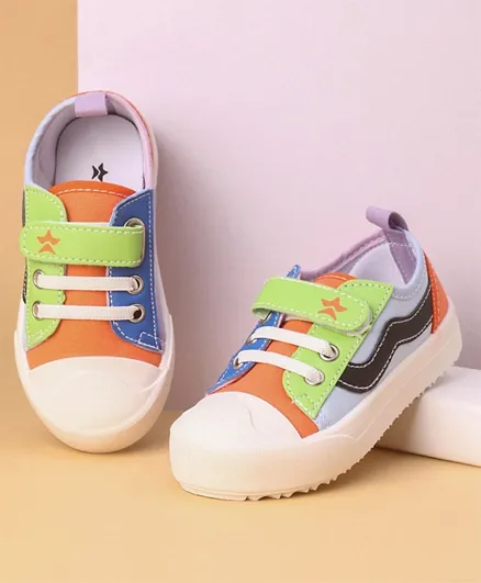 كيوت ووك أحذية كاجوال متعددة الألوان بإغلاق فيلكرو - برتقالي