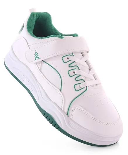 باين كيدز حذاء سنيكرز بإغلاق فيلكرو للأطفال - أبيض وأخضر