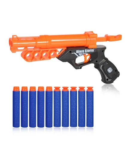 ليتل ستوري - مسدس رصاص يدوي للأطفال يحتوي على 10 رصاصات طرية - برتقالي
