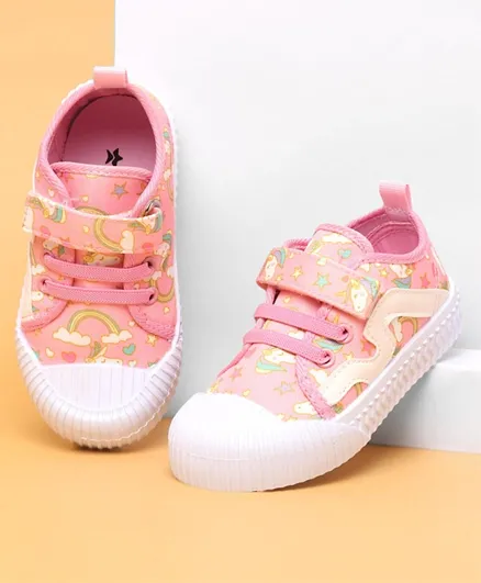 Cute Walk by Babyhug Velcro Closure Casual Shoes Fruits Printed - Pink